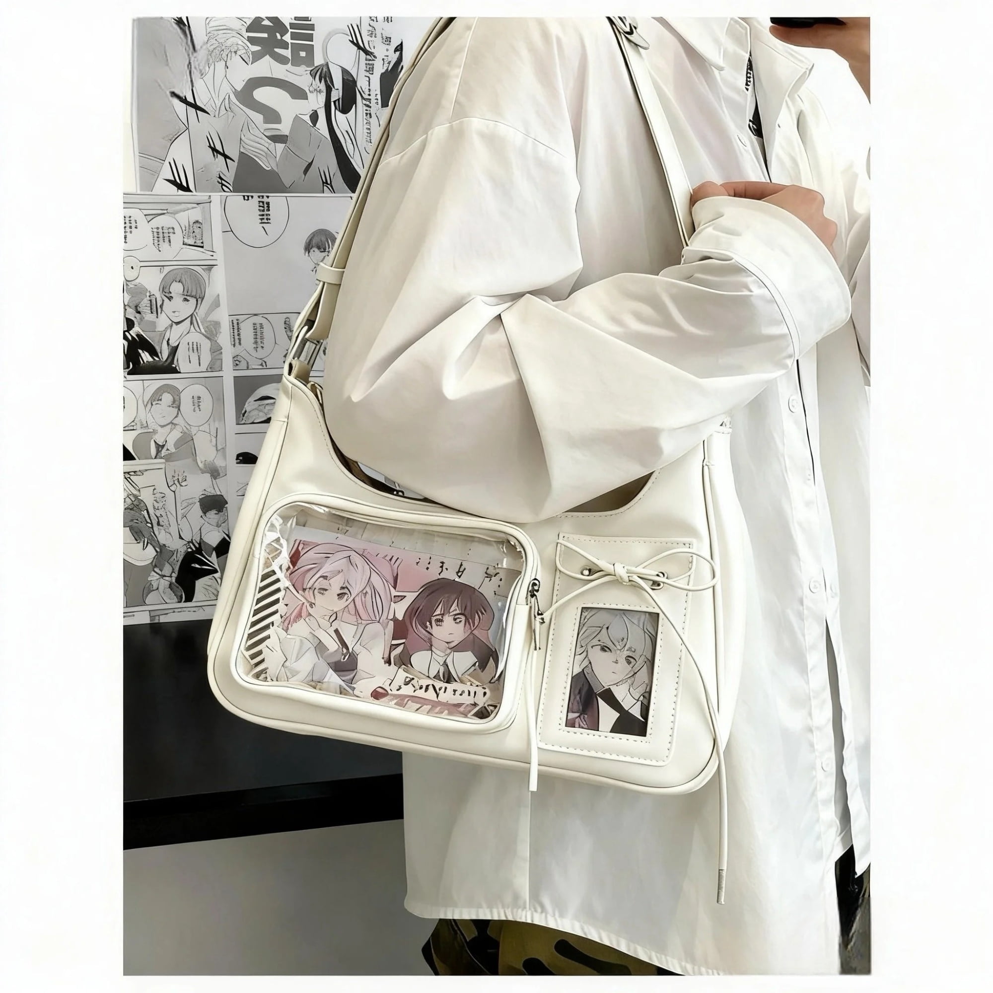 Harajuku Shoulder Bag Women Korean Transparent Ita Bag School Crossbody Bag Female Japanese Designer Preppy Handbag Purse