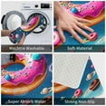 thumbnail image 3 of Sikiie Starry Sky Colorful Donut Print Flannel Anti-slip Floor Mat 16x24in, Thickened Dustproof Entrance Door Mat Floor Mat for Kitchen, Bathroom, Laundry Room, 3 of 7