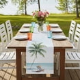 thumbnail image 4 of Table Runners 48 Inches Long Dress Scarves, Coastal Beach Farmhouse Kitchen/Dining Table Runner, Short Coffee Tablerunners, Summer Palm Tree Nautical Ocean Seaside 13x48 Inch, 4 of 9