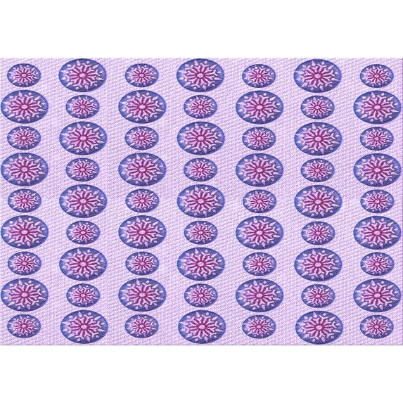 Ahgly Company Machine Washable Indoor Rectangle Transitional Blossom Pink Area Rugs, 8' x 12'