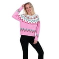 thumbnail image 5 of Jollidays Women's Poinsetta Fairisle Long Sleeve Crewneck Christmas Sweater, Sizes S-XXL, 5 of 5