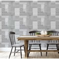thumbnail image 4 of S4Sassy Patchwork Stitch Print Wallpaper - Asian Style Wall Covering, 25" x 360" Self-Adhesive Vinyl Wallpaper, Decorative Walls Wrap, Easy DIY Wall Covering For Bedroom, Living Spaces - Grey, 4 of 9