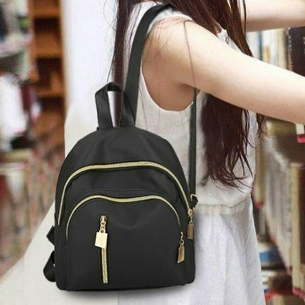 Mochila de viaje para mujer | Bolso multifunción de uno/dos hombros | Bolsillo trasero antirrobo | Tela de moda, ligera 0,55 lb, gran capacidad | 28x23x9cm | Correa desmontable | 2 Colores