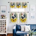 thumbnail image 2 of Sunflowers Rooster Kitchen Curtains Sets for Windows 36 Inch Length, Watercolor Leaves Retro Art Rustic Rod Pocket Window Treatments Tier Curtains and Valances Set for Bedroom/Bathroom, 2 of 8