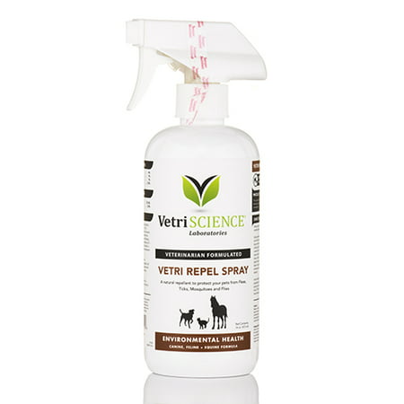VetriScience Vetri Repel Flea & Tick Repellent Spray for Dogs, Cats, & Horses, 16