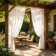 thumbnail image 4 of Outdoor Rod Pocket Curtains For Garden Sunrooms Fade Proof Patio Drapes For Pergola Gazebo Porch Cabana White, 4 of 6