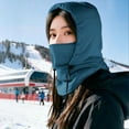thumbnail image 3 of Sentmoon Women Winter Hat Knit Hat Function Three In One Thick Lei Feng Hat with Velvet for Men and Women Outdoor Cycling Skiing Sunshade and Cold Proof Down Warm Hat, 3 of 7