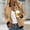 Khaki, variant on Women’s Lightweight Bomber Jacket, Zip-Up Casual Baseball Coat, Ribbed Trim Bomber Top with Zipper Pockets, 5 Colors, Sizes M–3XL