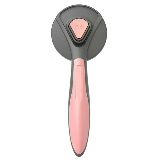 Pet Self Cleaning Brush Curved Teeth Water Washable Cat Grooming Brush with Comfortable Handle for Cats Dogs Pink