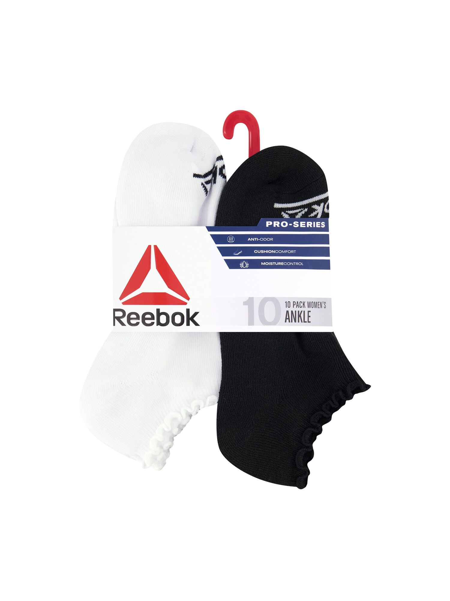 Reebok Women’s Ruffle Low Cut Socks, 10 Pack, Size 4-10