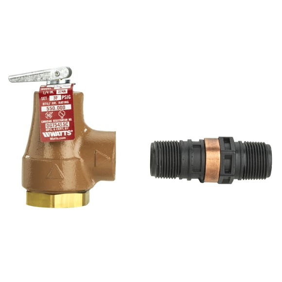 Válvula de alivio de presión Watts 374A-030-FS 3/4 pulgadas 30 psi