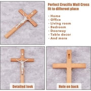 7.95Inch Easter Crucifix Cross Wall Hanging Wood Cross Wall Decor Platinum Wood Cross with Alloy Platinum with Jesus Christ Catholic Wall Art Cross for Religious Church Home Decor