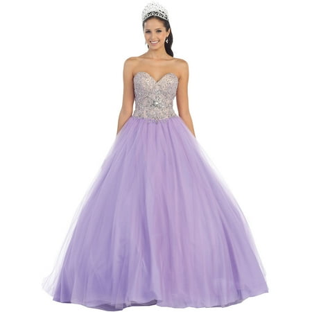 Printed Strapless Gown - STRAPLESS SWEET SIXTEEN MILITARY BALL GOWN