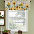thumbnail image 3 of Yellow Sunflowers Curtain Valances for Windows, Kitchen Valance Window Treatments Panel 2 Pack, Elegant Pastoral Floral Daisy Bees Rod Pocket Short Curtains for Bathroom Bedroom 54 x 18 Inch, 3 of 8