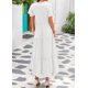 thumbnail image 2 of Vestido de verano KIRUNDO 2025, cuello en V, plisado, holgado, blanco, 2 of 9
