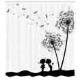 thumbnail image 3 of Ambesonne Black and White Shower Curtain, Boy and Girl, 69"Wx70"L, Charcoal Grey White, 3 of 3