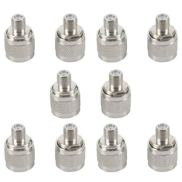 10Pcs Tipo N Enchufe Macho A F Conector Hembra RF Adaptador Coaxial para Antena InalÁMbrica, Plata