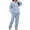 Blue, variant on Outfits for Women Thickened Cozy Solid Lapel Long Sleeve Top And Cuffed Trousers 2 Piece Loungewear Women's Clothing Sets L