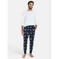 thumbnail image 2 of Men's Christmas Print Fleece Jogger Sleep Pants from Holiday Time, Sizes S-2XL, 2 of 5