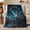 Aurora Wolf decorative theme Arc, variant on Lone Howling Wolf Beneath A Full Moon, Cozy Flannel Blanket with Dramatic Wildlife Realism Print, Housewarming Gift for Wolf Wildlife Enthusiasts, Home Decor for Bedroom and Living Room