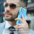 thumbnail image 6 of Dteck Galaxy A72 5G Case, Metal Ring Holder Kickstand Full Body Shockproof Sturdy Bumper Protective Cover for Samsung Galaxy A72 5G,Mint+Blue, 6 of 7
