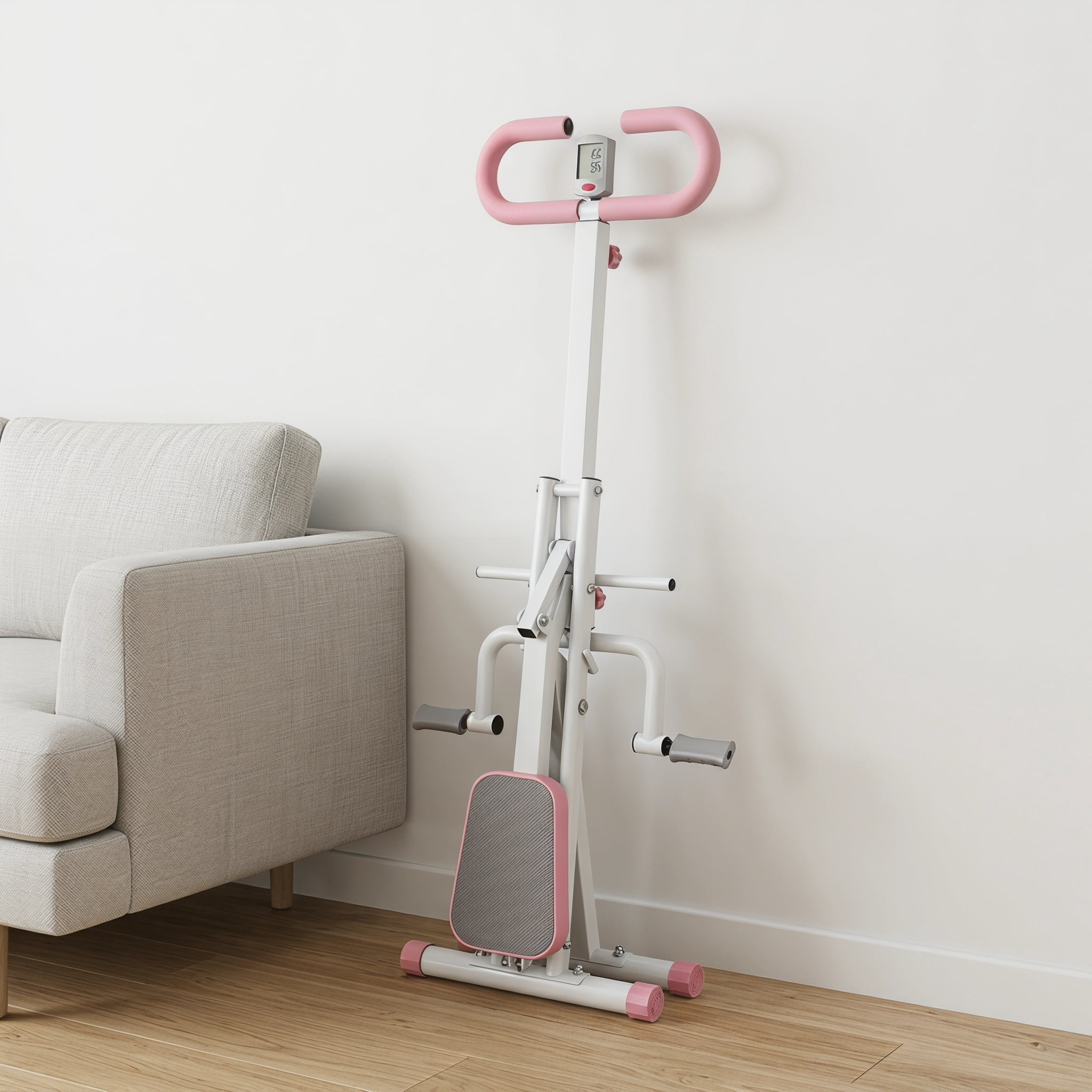 Zateety Squat Machine for Home, Assist Trainer for Glutes Workout Foldable with Resistance Bands, for Botty Glutes Butt Thighs, Ab Back/Leg Press Hip Thrust for Home Gym Fitness-Pink