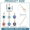 thumbnail image 2 of 6 Pcs Mixed Color Resin Evil Eye Pendants with Iron Cable Chains Turkish Eye Necklace Lucky Jewelry for Jewelry Making, 2 of 9