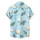 thumbnail image 5 of Blusa y camisa de manga corta con cuello vuelto para hombre, blusa informal de moda con cuello vuelto, blusa estampada de manga corta con botones, blusa de poliéster para hombre, 5 of 6