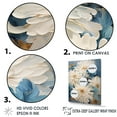 thumbnail image 3 of Designart "Ink-Blot Blooms: White And Blue Mums II" Chrysanthemums Wall Decor, 3 of 7