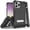 Black, variant on Tri-Shield Series for iPhone 13 Pro Case, Tri-Shield [Military Grade] Rugged Cover with Metal Kickstand [Includes Wrist Strap Lanyard] - Blue