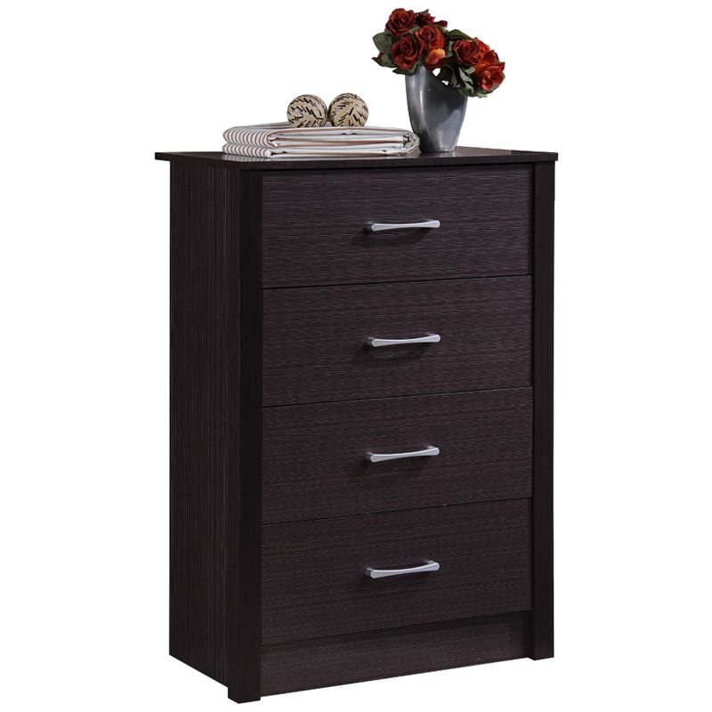 Hodedah 4 Drawer Chest In Chocolate Walmart Com Walmart Com