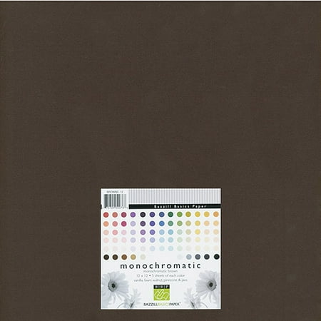 Bazzill Monochromatic Multi-Pack 12X12 25/Pkg, Shades of Brown