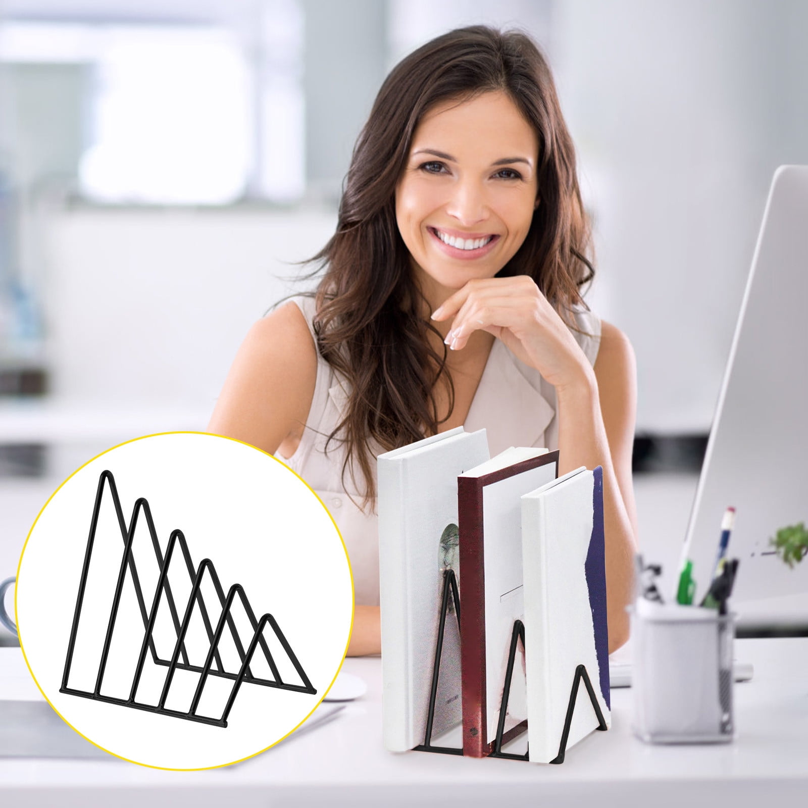 Yyeselk Desk Rack Organiser, Stylish Desktop Bookshelf For Dormitory