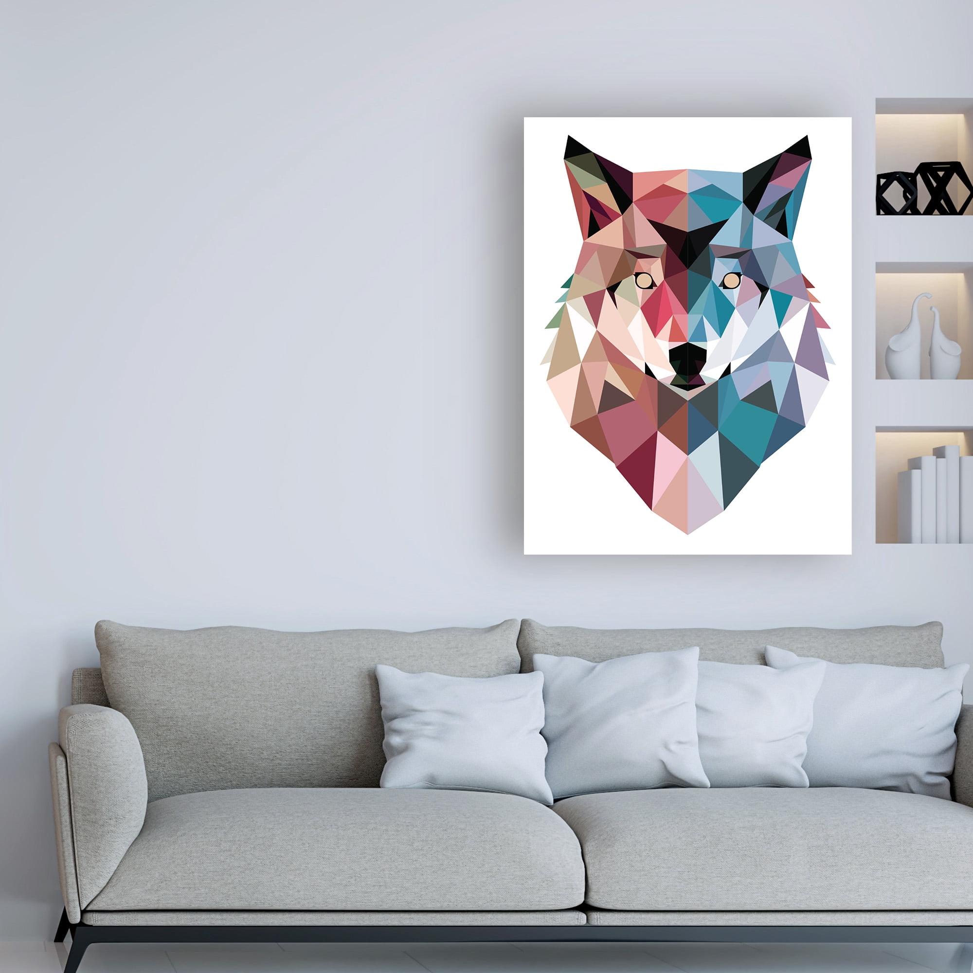 Trademark Fine Art 'Geo Wolf' Canvas Art by Michael Buxto