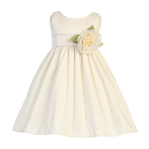 Robe Dupioni en Polyester avec Écharpe Détachable Fleur 3, IV