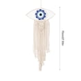 thumbnail image 3 of Kmonabie Hand Woven Macrame Wall Hanging, Cotton Tassel Dreamcatcher Boho Home Wall Decor, 3 Colors for Bedroom Living Room Entryway, White, 3 of 6