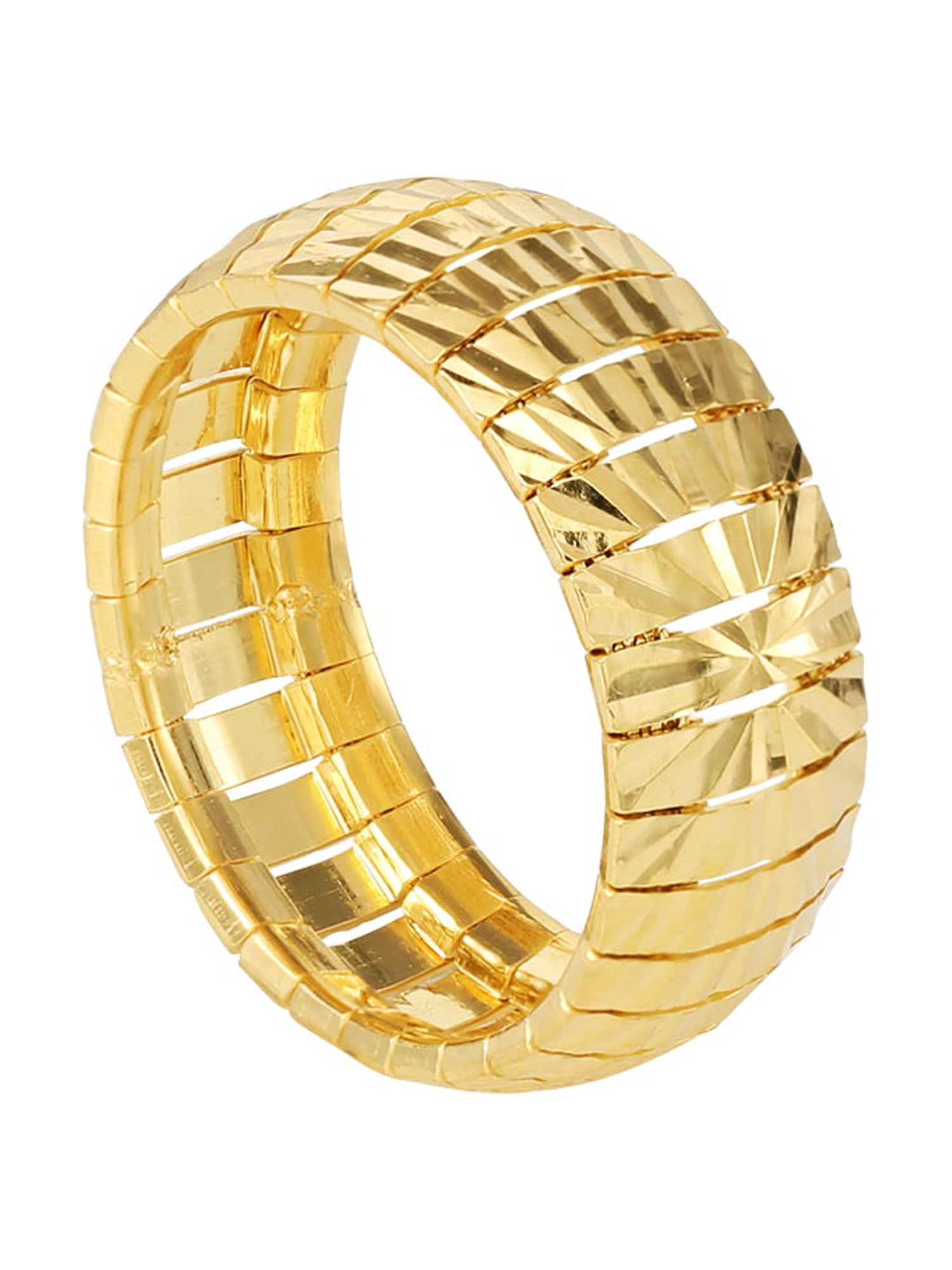 Brilliance Fine Jewelry Women's Sterling Silver 14kt Gold Plated Diamond Cut Everyday Ring, Size 8