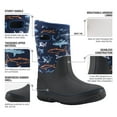 thumbnail image 2 of HISEA Kids Rain Boots, Waterproof Insulated Rubber Neoprene Boots, Bule Shark, Size 4, 2 of 9
