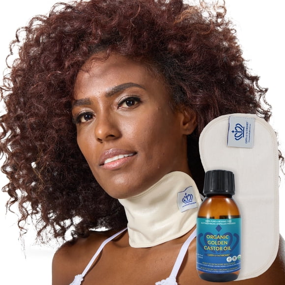 Paquete de aceite de ricino de algodón reutilizable para cuello con la reina de los tronos
