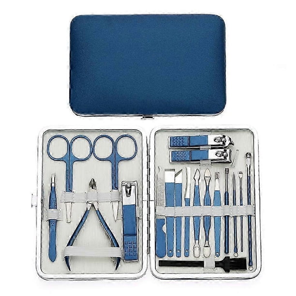 2026 XYC Secondary Sharpening Nail Clippers Anti Splash 18 Piece Set Of Lake Blue Nail Repair And Enhancement Tools Set Of Nail Repair Knife