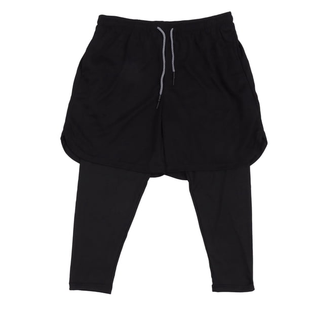 Pantalones cortos para hombre, cómodos, transpirables, informales, elegantes, deportivos, para entrenamiento, color negro, talla L