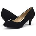 thumbnail image 4 of Dream Pairs Women's Bridal Wedding Party Low Heel Pump Shoes Luvly Black/Nubuck Size 6, 4 of 6