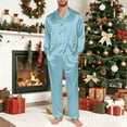 thumbnail image 2 of Christmas Pajamas for Family Satin Christmas Pajamas Holiday Sleepwear Long Sleeve Button down Nightwear Set Matching Set Pajamas Mens Matching Christmas Pajamas, 2 of 6