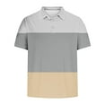 thumbnail image 4 of Camisa Casual de Impresión de Gradiente de los Hombres, Top de Solapa de Manga Corta en Tela de Malla Ligera para el Aire Libre Y el Ocio, Blusa de Suéter Elegante, 4 of 9