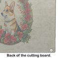 thumbnail image 4 of Corgi Christmas Flowers Glass Cutting Board 12 in x 15 in, 4 of 5