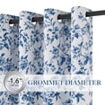 thumbnail image 4 of NICETOWN 100% Blackout Floral Curtains for Living Room, Room Darkening Grommet Farmhouse Thermal Insulated Window Drapes, Blue, 52"x84", 2 Panels, 4 of 7