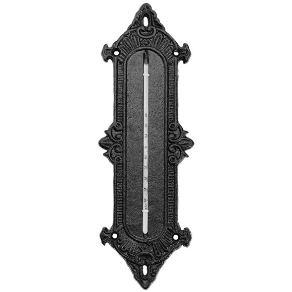 Sungmor Jolie Plaque Décorative Vintage Murale, Thermomètre Mural Intérieur Extérieur, Décoration Murale en Métal Style Palais Gracieux pour Patio Cour Jardin Maison Mesure de Température