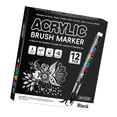 thumbnail image 1 of 12Pcs Liquid Acrylic Marker Brush Tip Acrylic Paint Pen for Journaling Drawing on Paper Stone Rock Canvas Wood Glass Multicolor, 1 of 4
