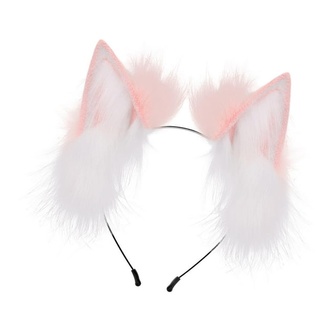 Aro para el pelo con decoración de orejas Yinane para actuaciones en escenario rosa