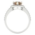 thumbnail image 4 of 2.36 ctw with Simulated Diamond Halo Accents Anniversary Ring for Women | Pear Cut Simulated Champagne Diamond | Hyperallergenic Solid 14K White Gold, 4 of 5